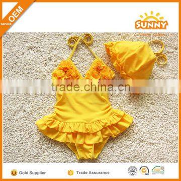 Summer Kids Girls Swimwear Yellow Sexy Swimwear for Kids Price Low