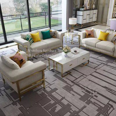 Light luxury corner fabric sofa three postmodern size living room Scandinavian L-shaped sofa set combination