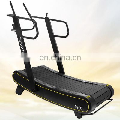 Factory Wholesale Gym Equipment non-motorized unpowered curved Manual treadmill commercial running machine