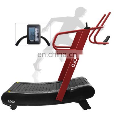 Adjustable commercial gym equipment Exercise curved manual treadmill self-generating running  machine