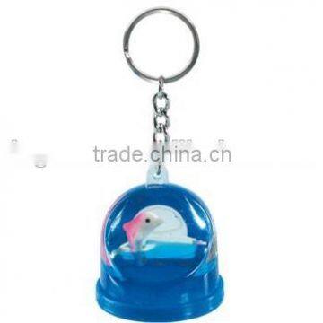 Promotion Custom Christmas Snow Globe Keychain Dolphin Inside