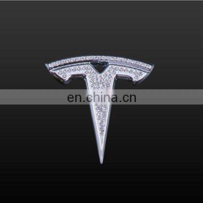 Car Sticker Badge Decals For Tesla Model 3/S Rear Trunk Emblem Car Crystal Diamond Decal Decorative Accessories photo-3