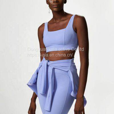 Plus Sizes Winter Custom Brand Yashion Logo Sport Yoga Wear Jacket Zipper Yoga 3-piece Set photo-2