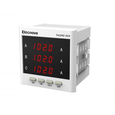 Elecnova current measuring PA194I-9X4 96*96mm 3 phase digital LED AC panel mount ammeter digital