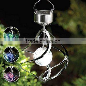 Solar Power light Wind Spinner LED Light Outdoor Garden Courtyard Hanging Lamp Lawn Light