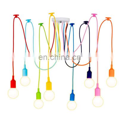 6 8 10 Heads Silicone Pendant Lamp Candy Color Pendant Lighting Ceiling Lamp Chandelier