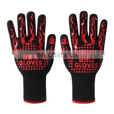 Aramid Fiber Oven Mitts Guantes de Barbacoa Grillhandschuhe, 932F Extreme Heat Resistant BBQ Grill Gloves