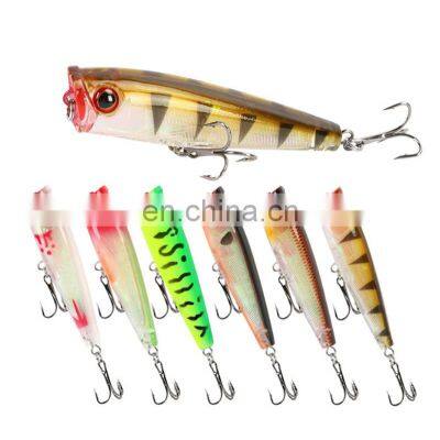 6.5cm 7g Plastic seuelos popper Fishing Lure Bass Top Water Rattles fishing trout popper