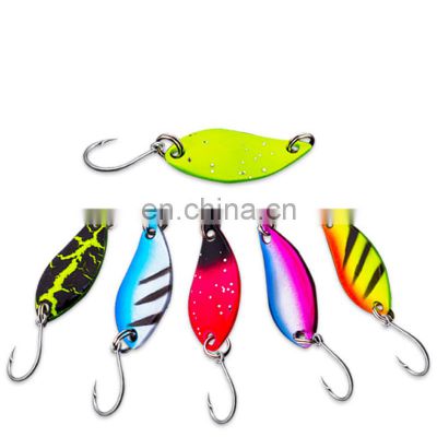 Wholesale Hot Sale in Germany 2.5g 3.5g 5g Fishing Spoon 12 Colors Metal Lures Spots Salmon Trout Fish Spoon Bait Casting Spoon