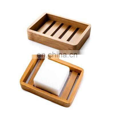 Bamboo Wooden Soap Dish Drainer Shower Soap Storage Holder Saver Soap Tray Plate for Bathroom