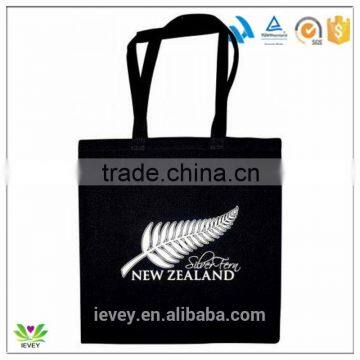 deye black handle environmetally cotton tote shopping bag with white design