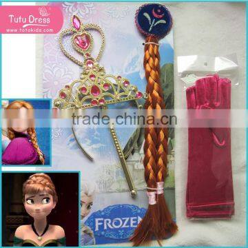 for Elsa&Anna Costumes Accessories Kids Headwear Miter Crow+Braid+Magic Wand