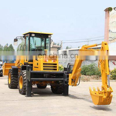 With Hydraulic Hammer HENGWANG Backhoe Loader 4*4 Wheel Digger Price photo-5