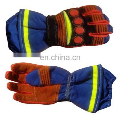 100% Flame Retardant Woven Fabric And Canvas Fabric Sewn Firemen Safety Protect Fire Fighting Glove