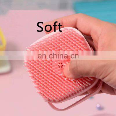 Soft Silicone Bath Brush for Baby Shower Brush Liquid Dispenser Shampoo Brush
