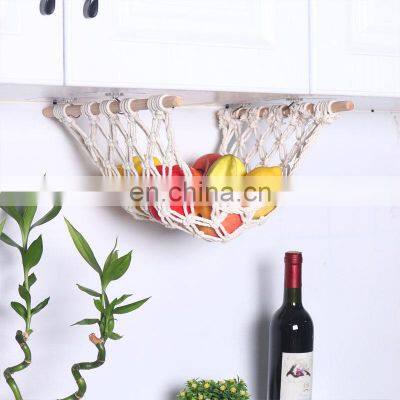 High Quality Kitchen Vegetable Basket Under Cabinet Hanging Macrame Fruit Hammock photo-5