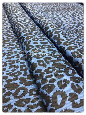 10oz Ready Made Leopard Print Washed Denim Fabric Jean Short Bags Dresses Upholstery Cloth 150cm Width W719 photo-3