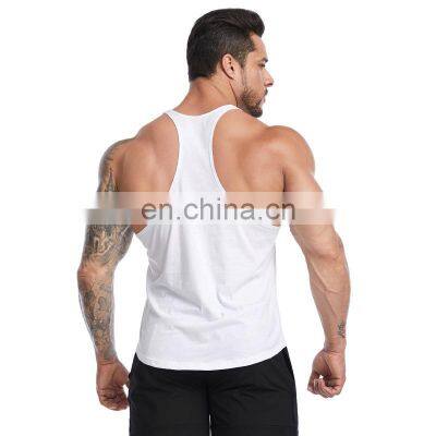 Solid Color Cotton Singlet Racer Back Comfortable Workout Running Tank Top Outdoor Sports Training Fitness Wear Clothes For Men photo-4