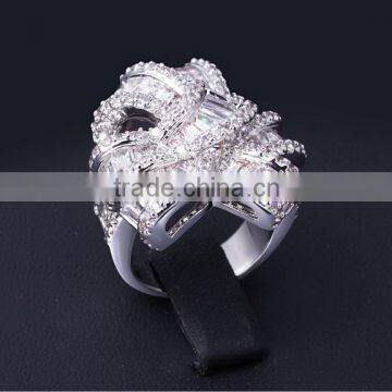 New African Design Wedding Luxury Style Baguette Zircon Crystal Women CZ Jewelry Ring photo-5
