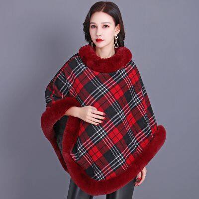Imitation Fur Round Neck Plaid Sleeveless Coat Thickened Cape 2025 New Model photo-3