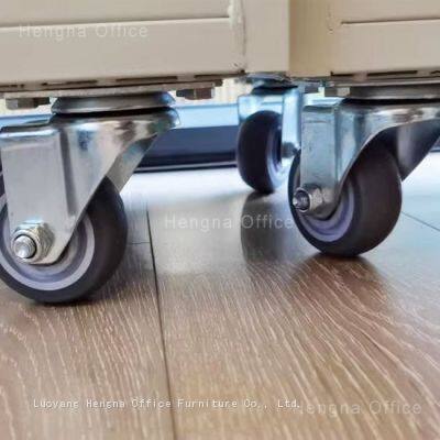 Modern Black Flat Shelf Mobile File Cart | HN-FC03 Rolling Utility Storage Trolley | for Modern Office & School photo-2