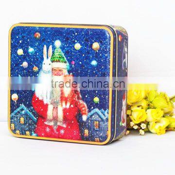 square christmas tin box