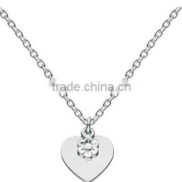 wholesale high quality stainless steel jewelry heart pendant necklace kids necklace girls necklace