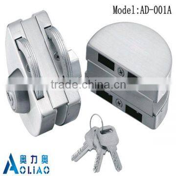 High quality tempered frameless SS or polish finish glass door lock for double door in glass