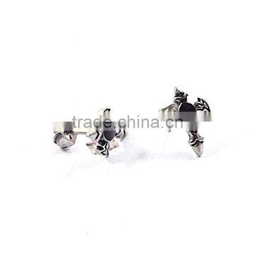 Stainless Steel Custom Earrings Mens Cross Ear Stud Earrings photo-2