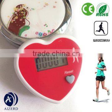 hot sale promotional heart shaped pedometer supplier