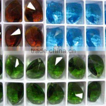 MIX COLOR (WATER DROP) GLASS BEADS, 14MM CRYSTAL GLASS BEADS SOME WITH AB SOME WITHOUT AB RAINBOW