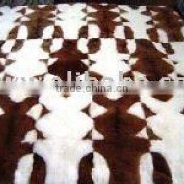 Baby Alpaca Rug Carpet Peru 82x74" "Leather pattern"