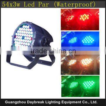 high brightness 54x3w led par light, waterproof led par light 8CH IP65 fast shipping