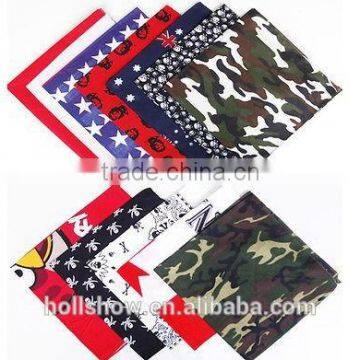 Flag Camouflage Printed Square Neckwear Cotton Bandana