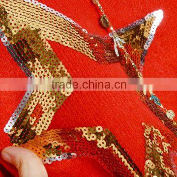 Red Knitting Wear Lady Paillette Sewes 100% Wool Christmas Sweater Pullover photo-2