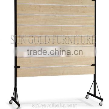 Two Side MDF Wooden Mall Display Rack Retail Shop Display With Metal Leg and Frame(SZ-WDR008)