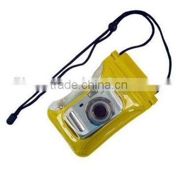 Yellow inflatable waterproof bag for camera