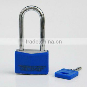 Rhombic alumunium padlock with plastic