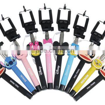 2015 new design attractive cartoon selfie stick cute phone monopod