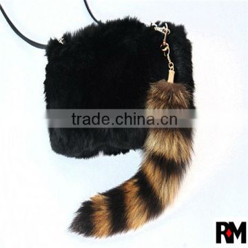 100% real Raccoon tails keychain for bag accessories