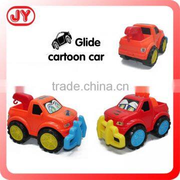 Plastic kids toys free wheel toy car cartoon slide toy car