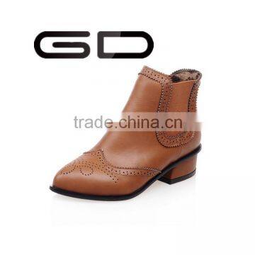 GD comfortable low-heeled PU material ankle short boots shoes