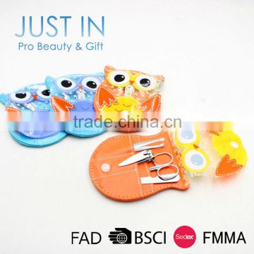 Owl Manicure Set Four Piece Suit Portable Case Wedding Favor Gifts