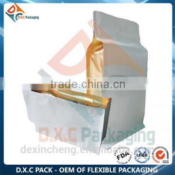 Flat Bottom Pouch Bag With Zipper For Food Packaging