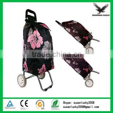 Black Shopping Trolley Cart with Wheels Imprint Your Compay Logo (directly from factory)