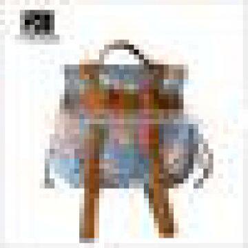 OEM Cotton Drawstring Bag Wholesale Fashion Leather Strap Floral Cotton Drawstring Bag photo-6