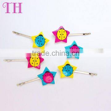 bulk hair accessories resin metal star and insect 45mm wholesale plain hair clips