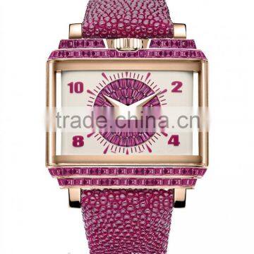 Attractive gemstones watches automatic movement watch for ladies