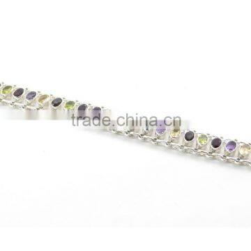 Gemstone sterling silver 925 jewelry Multi Gemstone 925 Sterling Silver bracelet