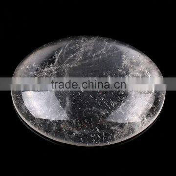 Wholesale Clear Quartz Crystal Healing Beautiful Worry Stone Crafts Round Flat Stone